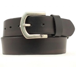 M and F Western Product N2710401 Men's Standard Belt in Black Cow with No Edge Stitching